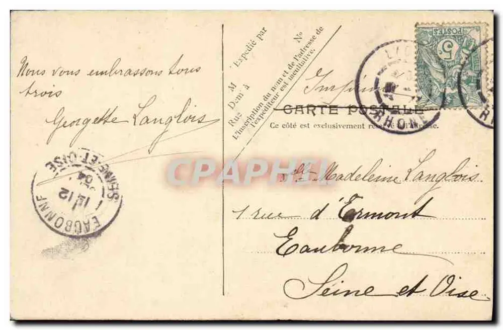 Lyon — Fourvières und das Palast der Gerechtigkeit — V.P. Paris, Nr. 6 - Rückseite