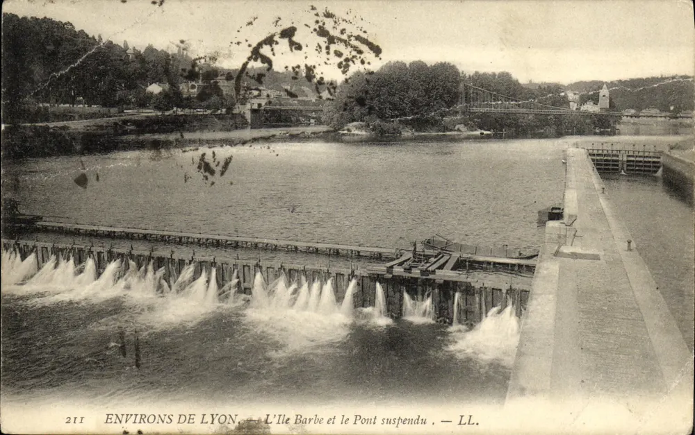 Umgebung von Lyon — Île Barbe und die Hängebrücke — LL. - Vorderseite