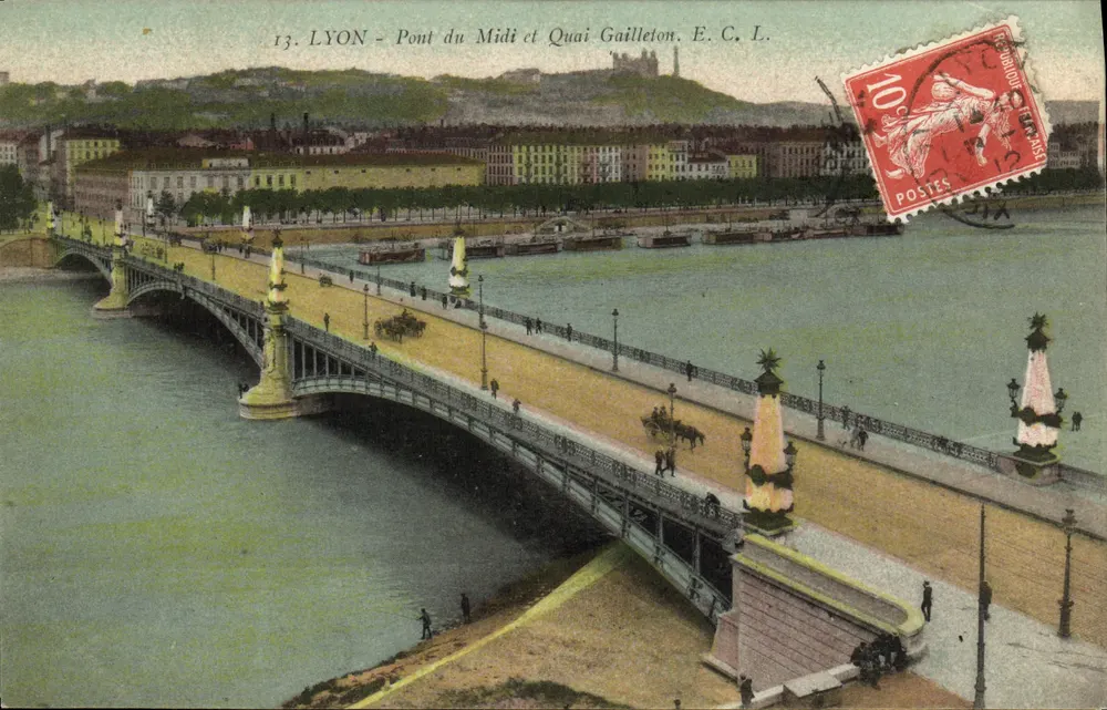 LYON - Pont du Midi und Quai Gaillleton — E. C. L. — n°13 - Vorderseite
