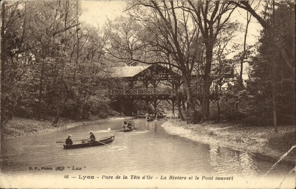 Lyon - Parc de la Tête d'Or - Die Fluss und der Holzbrücke — B.P. PARIS « Lux » n°46 - Vorderseite