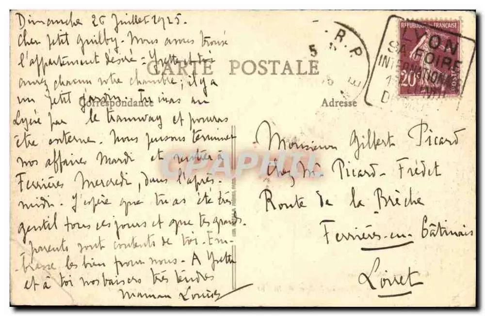 Lyon - Parc de la Tête d'Or - Die Fluss und der Holzbrücke — B.P. PARIS « Lux » n°46 - Rückseite