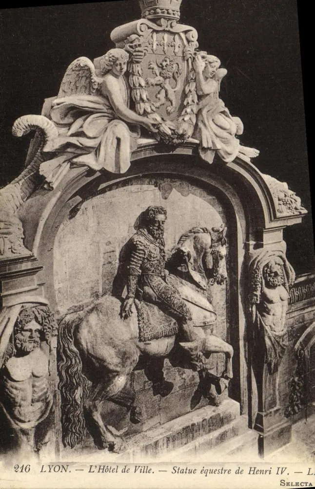 LYON — Das Rathaus — Reitstatue von Henri IV — Selecta - Vorderseite