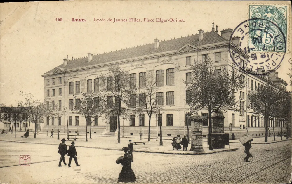 Lyon — Lycée de Jeunes Filles, Place Edgar-Quinet — Imprimerie RHY & Cie, Lyon, n° 155 - Vorderseite