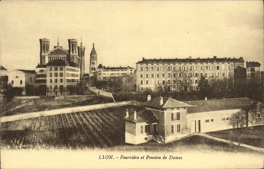 Lyon - Fourvière e Pension de Dames — editor Lévy e Neudrén Réunis, Paris - Frente