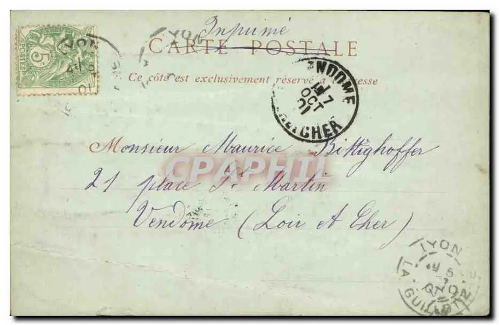 Lyon — A Praça dos Jacobinos — Papelaria Dutrand, n°11 - Verso