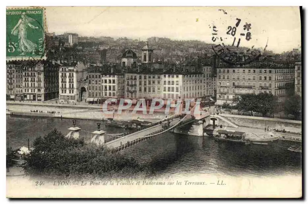 LYON — Die Brücke der Fouillée und Panorama über die Terreaux — LL. n° 246 - Vorderseite