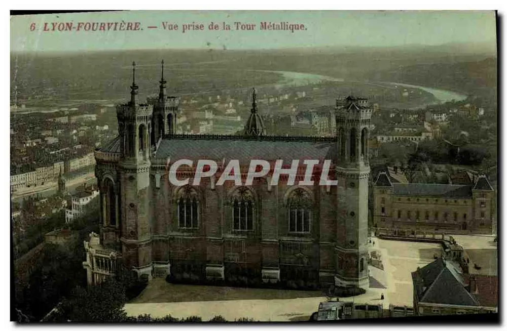Lyon-Fourvière — Ansicht vom Metallturm — Verlag: Lyon-Fourvière, Nr. 6 - Vorderseite