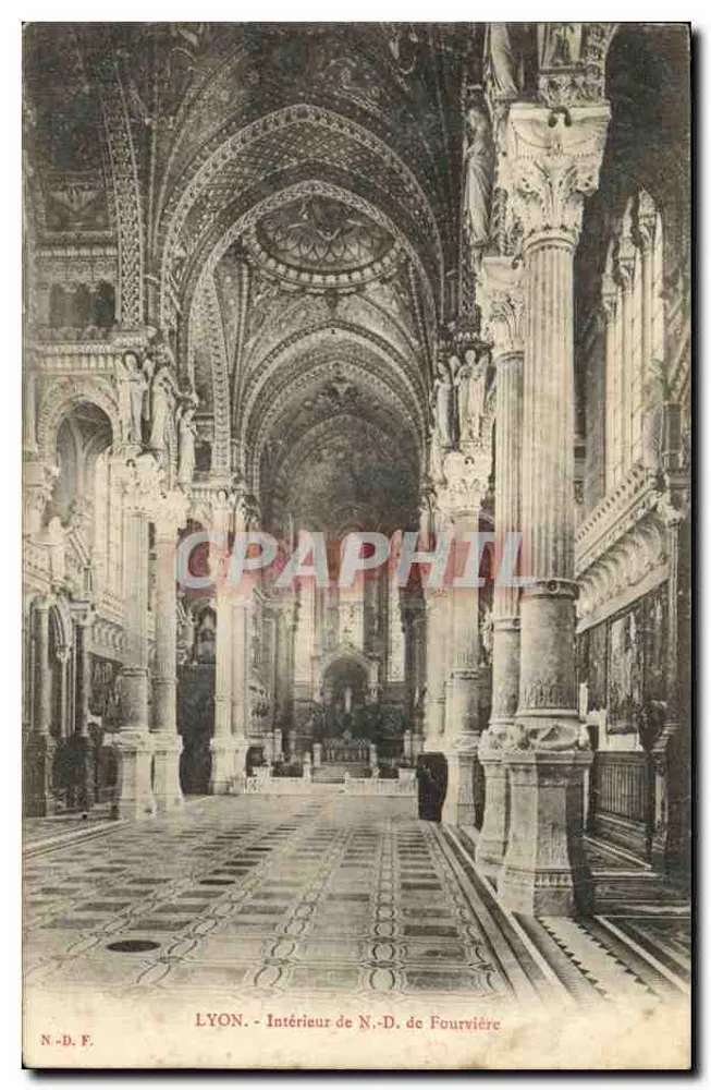 LYON - Interior da N.-D. de Fourvière — N.-D. F. - Frente