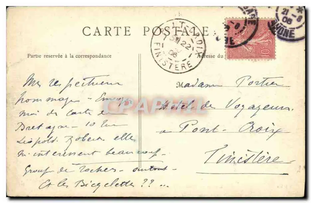 Lyon — Brücke Tilsitt, Kathedrale und Fourvière-Hügel — B. K., Paris, n° 5 bis - Rückseite
