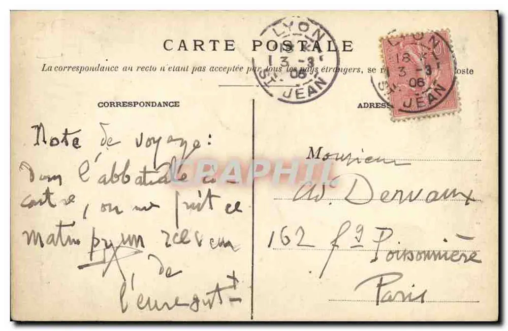 Lyon — Igreja de Ainay — S.P. n°239 - Verso
