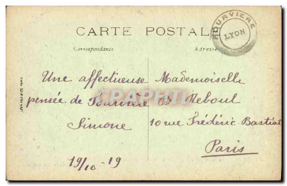 LYON — Die Basilika und Avenue de la Tour de Fourvière — Verlag LL, Nr. 214 - Rückseite