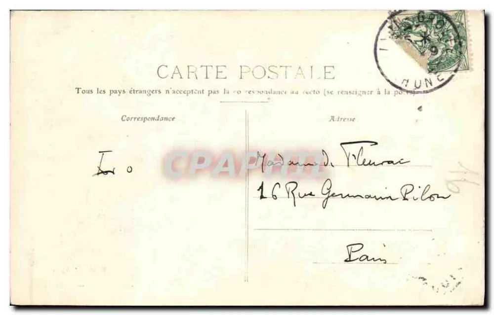 Estátua de La Saône — Lyon — P. Martel, Eyon, n°335 - Verso