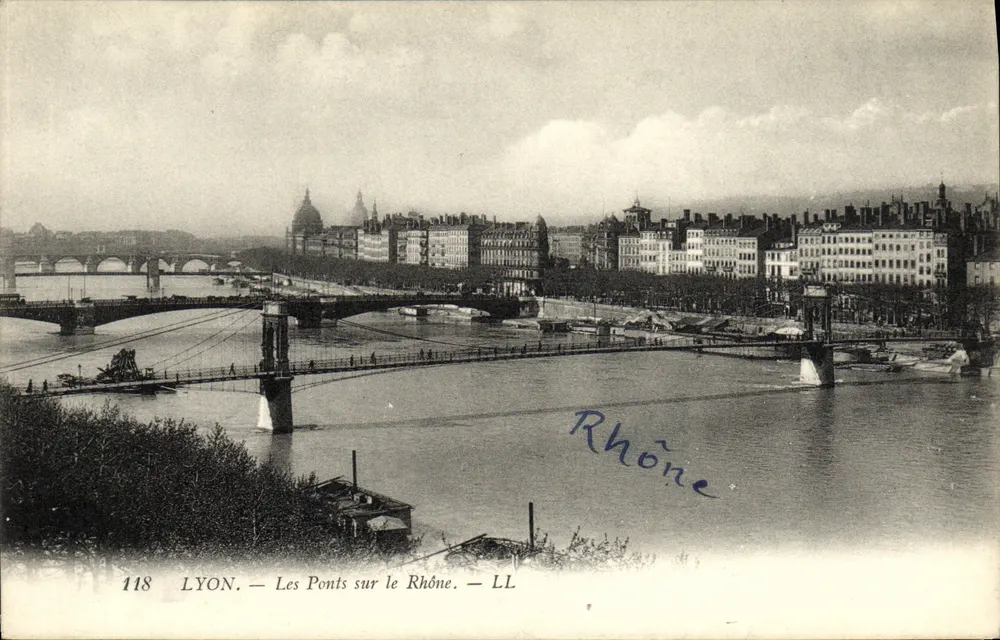 LYON — Os Pontes sobre o Rio Rhône — LL - Frente