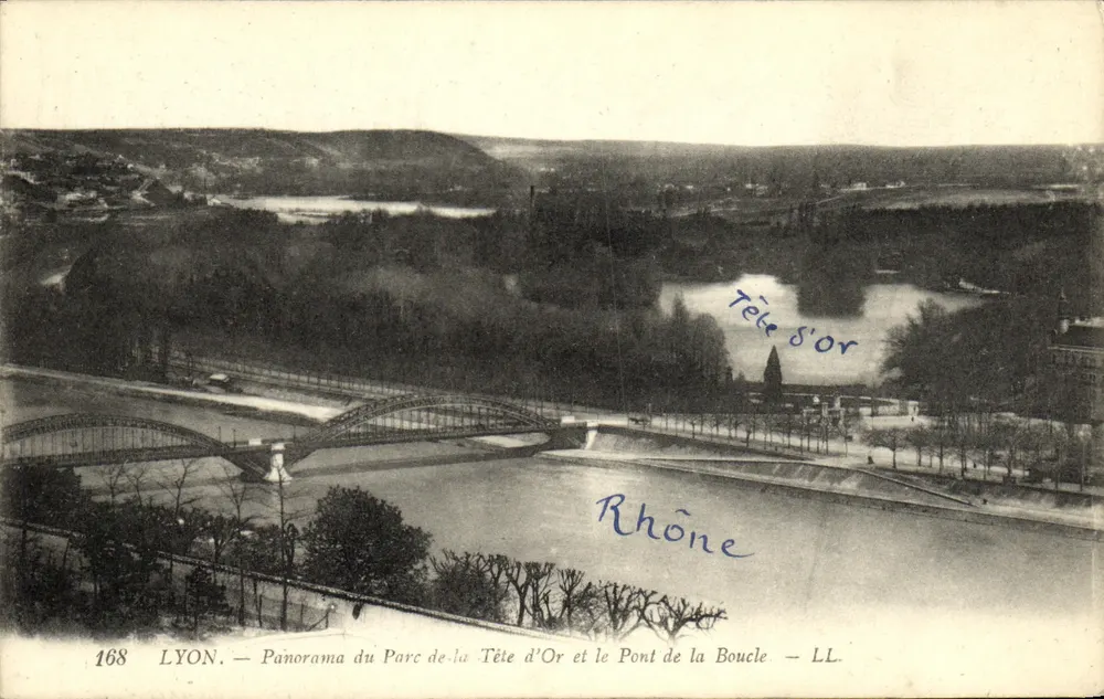 LYON — Panorama des Parc de la Tête d'Or und des Pont de la Boucle — LL. — Nr. 168 - Vorderseite