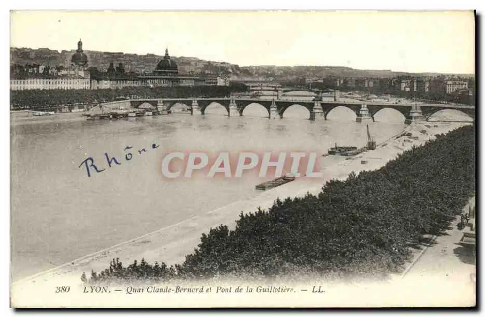 LYON — Quai Claude-Bernard und Pont de la Guillotière — LL. n° 380 - Vorderseite