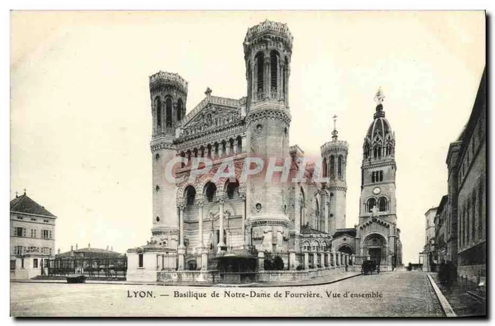 LYON — Basílica de Nossa Senhora de Fourvière. Vista geral - Frente