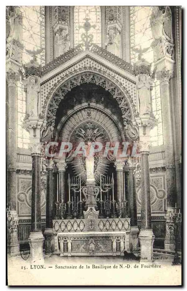 LYON — Sanctuarium der Basilika Notre-Dame de Fourvière — Verbotene Nachbildung - Vorderseite