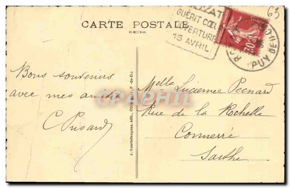 Lago Pavin — A Auvergne — G. D'O. - 149 - Verso