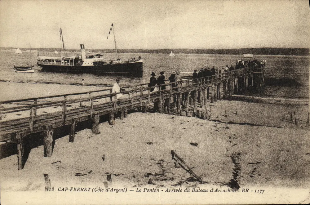 Cap-Ferret (Côte d'Argent) — Il Pontone — Arrivo della nave di Arcachon — BR - 1177 - Recto