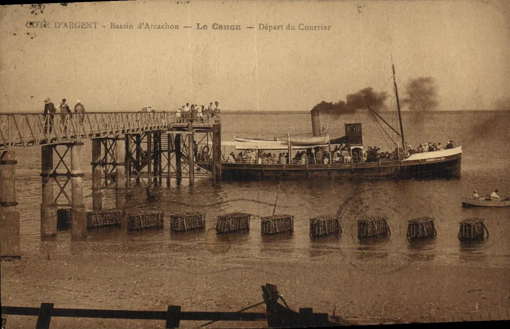Bassin d'Arcachon — Le Canon — Abfahrt des Postwagens — Éd. Laviolette, n°33 - Vorderseite