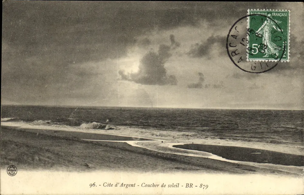 Côte d'Argent - Pôr do sol — BR-879, editada por G. Régnier - Frente