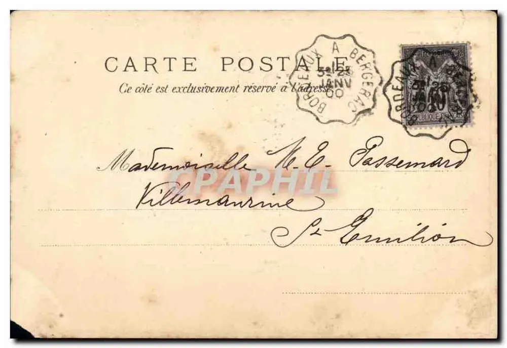 Bordeaux — vue du port et du blason municipal — éditeur VOUGA & CIE, PARIS - Verso