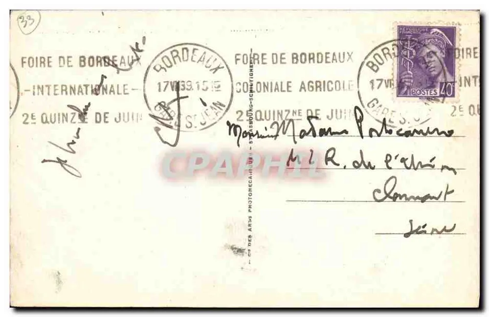 Bordeaux — A Catedral. As flechas — LL.5 - Verso