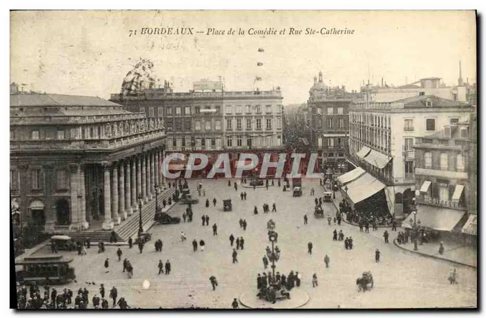 Bordeaux — Place de la Comédie und Rue Sainte-Catherine — Éditeur Fordeaux, n°71 - Vorderseite
