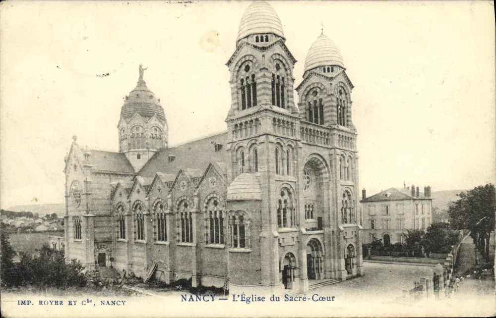 NANCY — La Iglesia del Sagrado Corazón — IMP. ROYER ET CIE, NANCY - Anverso