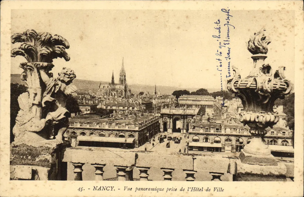 NANCY — Panoramablick vom Rathaus aus — anonymer Verleger, n° 45 - Vorderseite