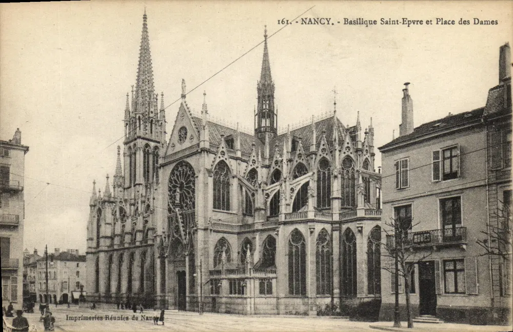 NANCY - Basílica de São Epvrê e Praça das Damas — Imprentas Reunidas de Nancy, n° 161 - Frente