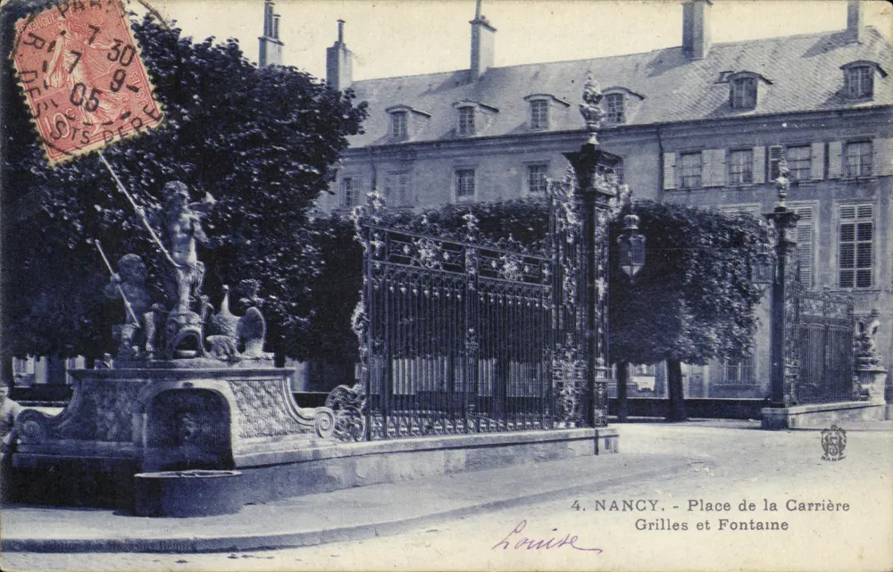 NANCY - Place de la Carrière - Grilles und Fontaine — Louise, n°4 - Vorderseite