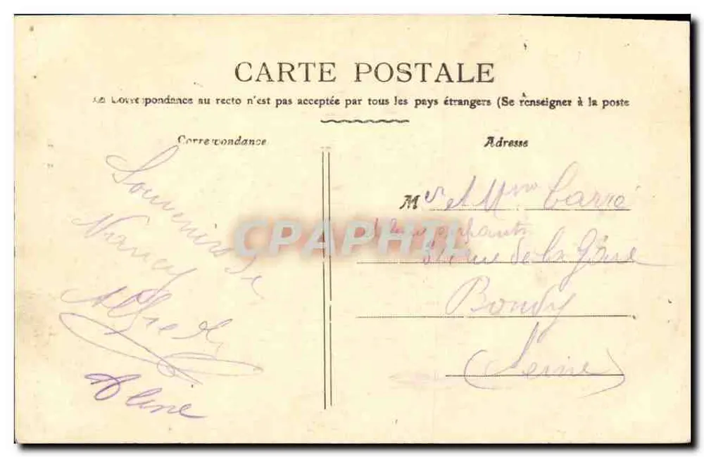 NANCY — A Rue Gambetta — E. Godovius, Nancy, n°56 - Verso