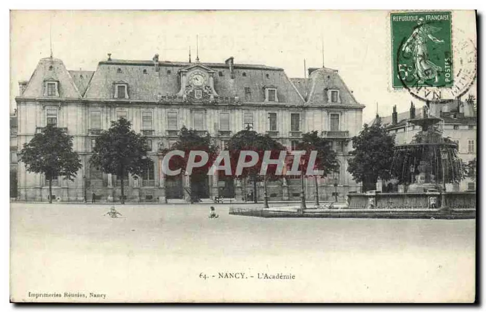 NANCY - A Academia — Imprimeries Réunies, Nancy, n°64 - Frente