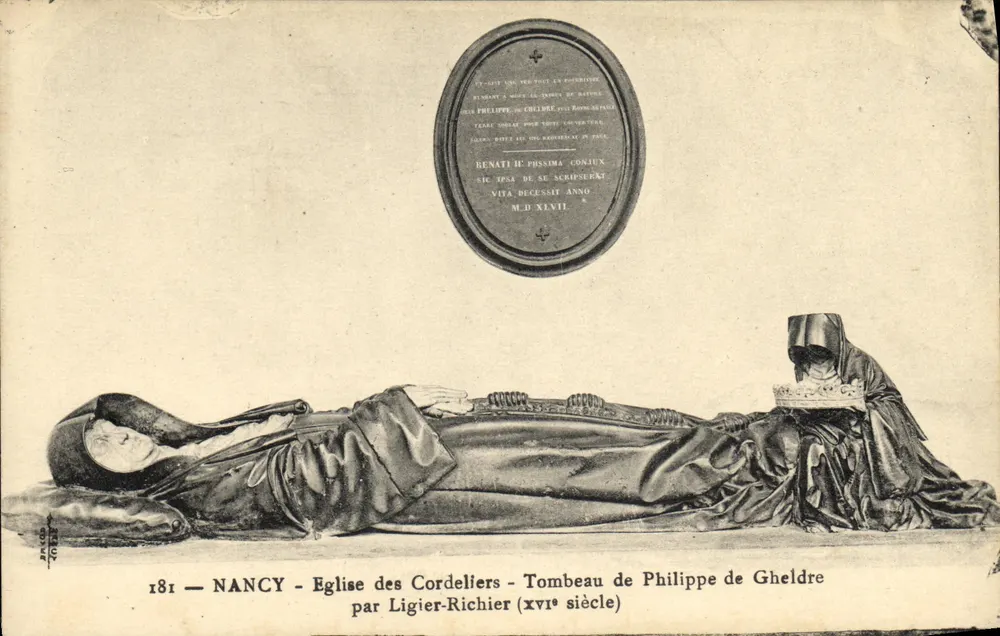 Nancy - Kirche der Cordeliers - Grabmal von Philippe de Gheldre (17. Jahrhundert) von Ligier-Richier - Vorderseite