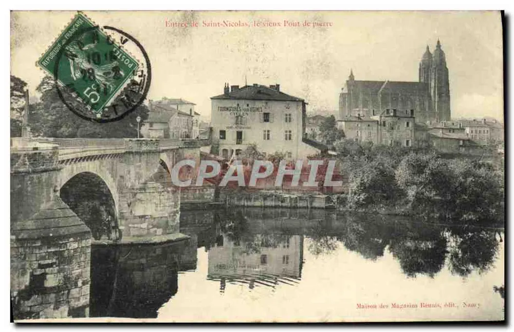 Eingang zu Saint-Nicolas, der alte Steinbrücke — Maison des Magasins Bénin, Verlag, Sarre - Vorderseite