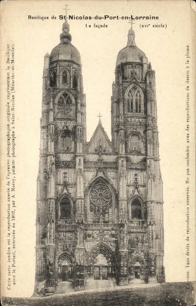 Basílica de St-Nicolas-du-Port-en-Lorraine — A fachada (século XVI) — A. Noroy, fotógrafo - Frente