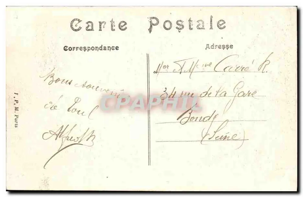 Porte de Metz — TOUL — Edition Péan, artigos militares - Verso