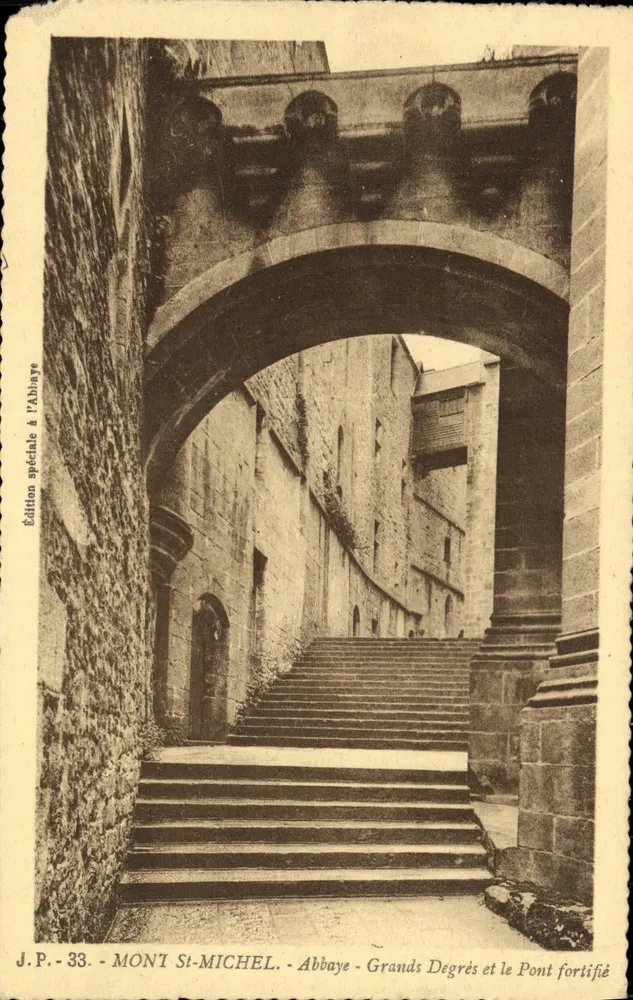 Mont-Saint-Michel - Abtei - Große Treppen und der befestigte Brücke — Sonderausgabe in der Abtei, J.P. - 33 - Vorderseite