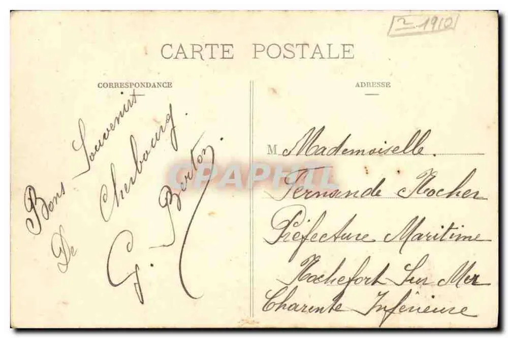 Cherbourg - A Estátua de Napoleão I - Coleção L. G. Saint-Pierre-Eglise - Verso