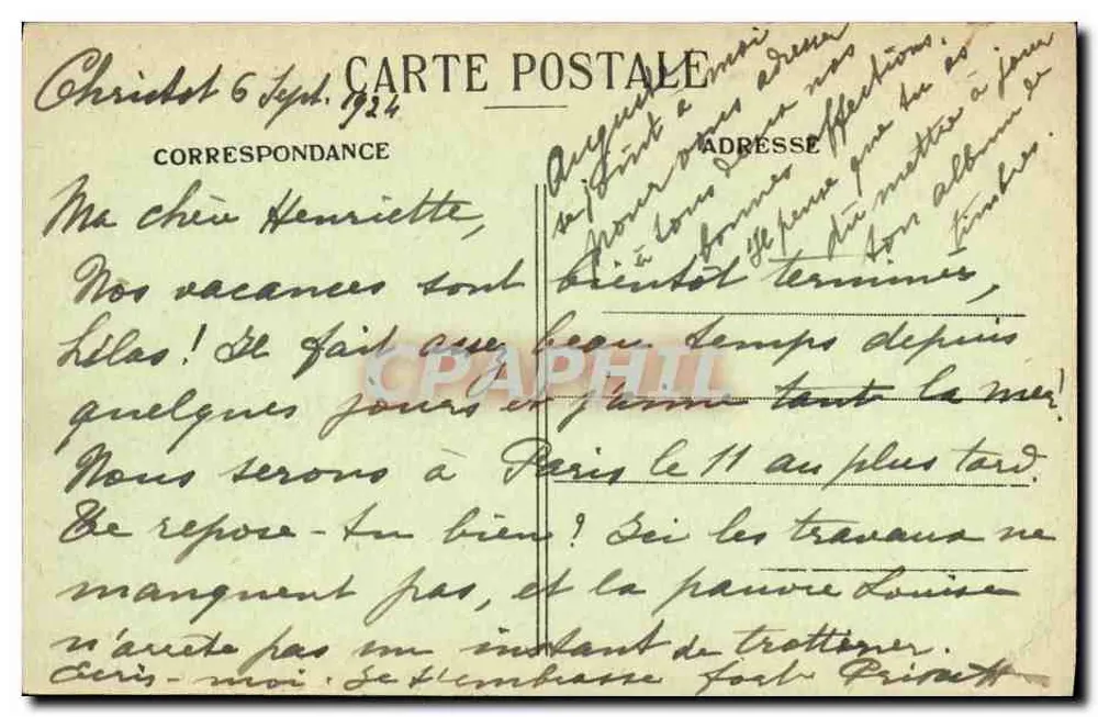 LandeMER — Die Chalets und die Küste — Sammlung E. Cherbourg, n° 448 - Rückseite
