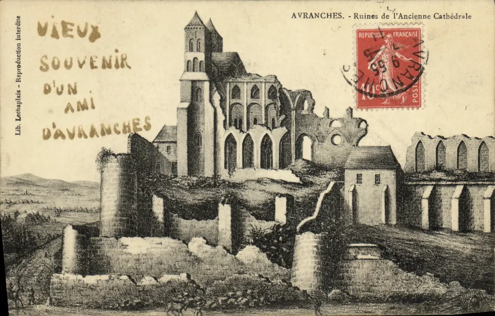 Avranches - Ruínas da Antiga Catedral — Lib. Lechaplaïs, número de série não visível - Frente