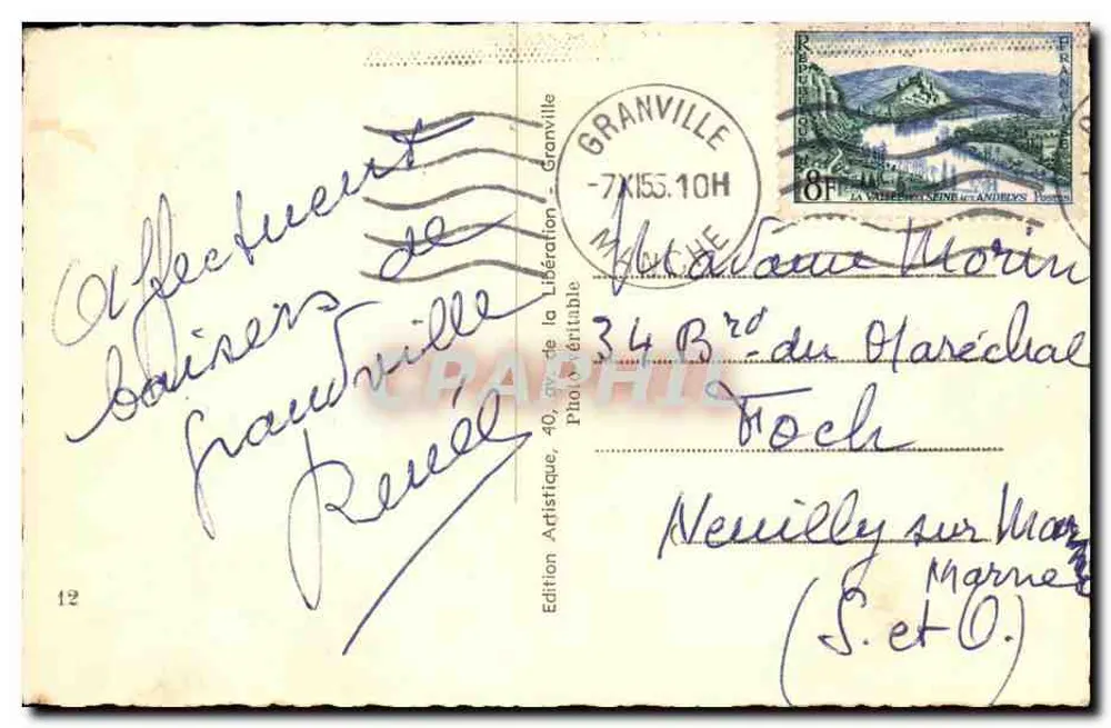 Granville: Kleine Bucht unter dem öffentlichen Garten — Lucien, n°12 - Rückseite