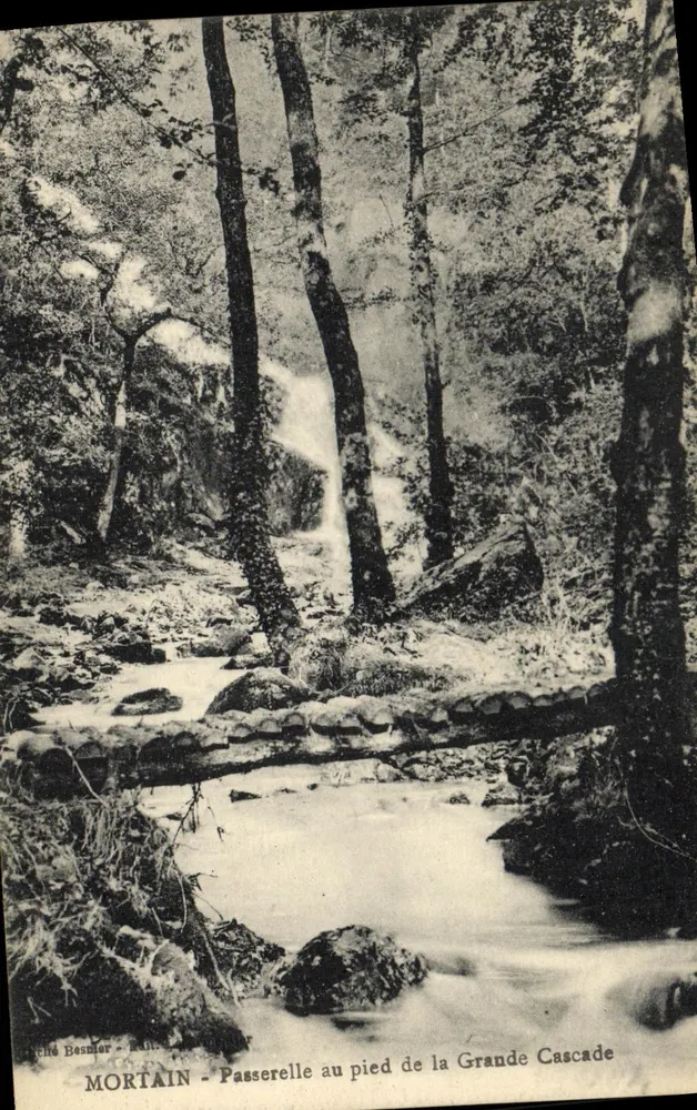 Mortain - Brücke am Fuße der Großen Wasserfall — Verleger Archid Besnier, Seriennummer nicht sichtbar - Vorderseite