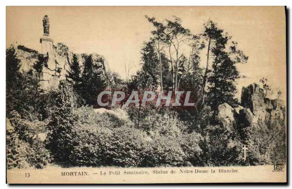 Mortain — Le Petit Séminaire, Statue der Notre Dame la Blanche — JRP - Vorderseite