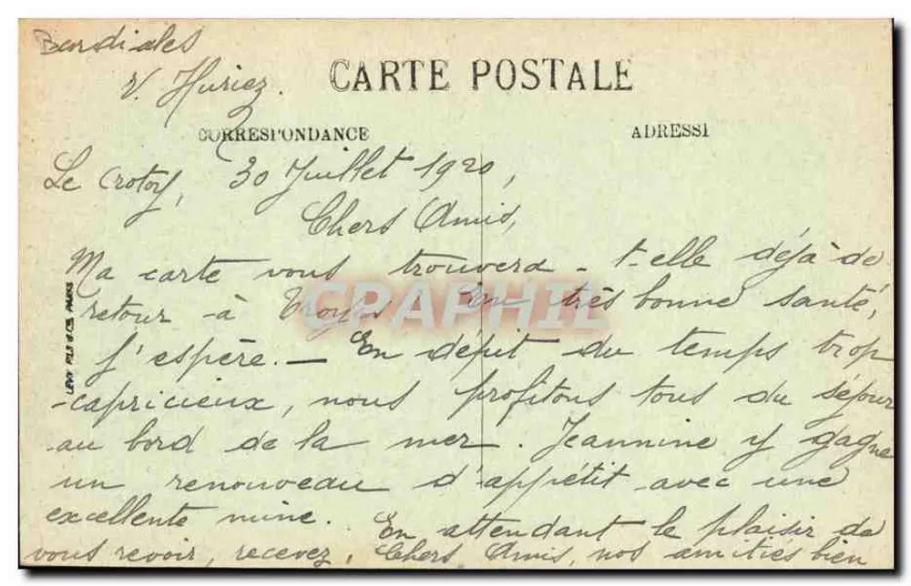 Le Crotoy — A Praia e o Mar — LL. — n°85 - Verso