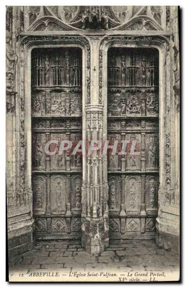 Abbeville — Die Kirche Saint-Vulfran — Der Große Portal, 15. Jahrhundert — n°12 - Vorderseite