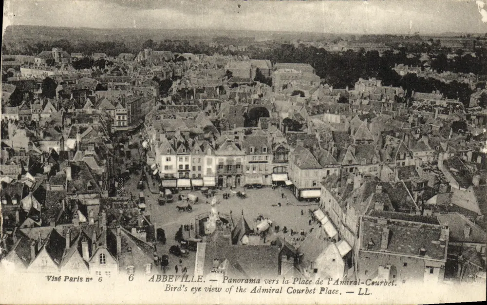 Abbeville — Panorama zur Place de l'Amiral-Courbet — Visé Paris n° 6 - Vorderseite