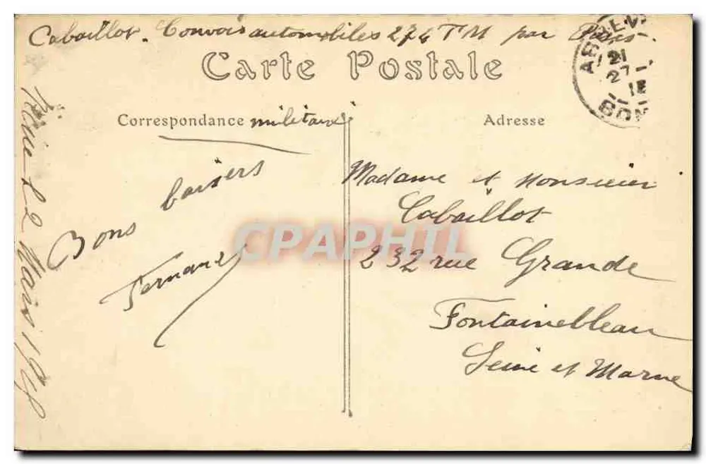 Abbeville — Allgemeiner Blick vom Mont Caubert — ND. Antike Ansichtskarte Nr. 45 - Rückseite