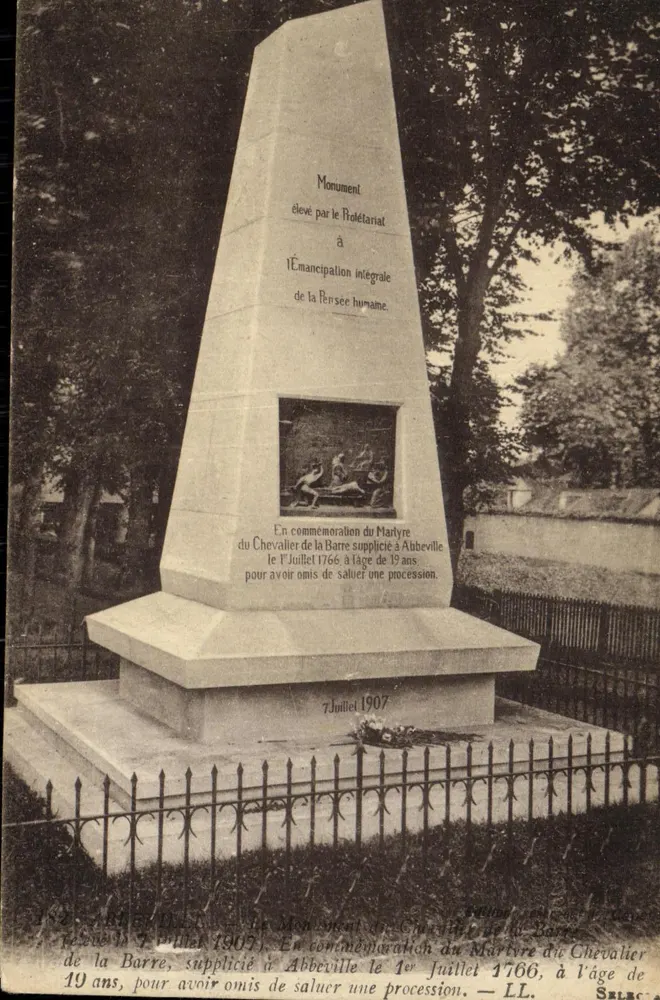 Denkmal für den Ritter de La Barre — Abbéville — Lévy fils & Cie, Paris - Vorderseite